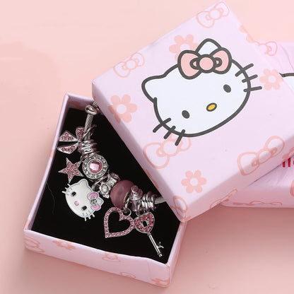 Kawaii Bangle Bracelets with Jewelry Box, Adjustable Stainless Steel Cuff Bracelet Anime Cartoon Accessories Gifts for Women Girls