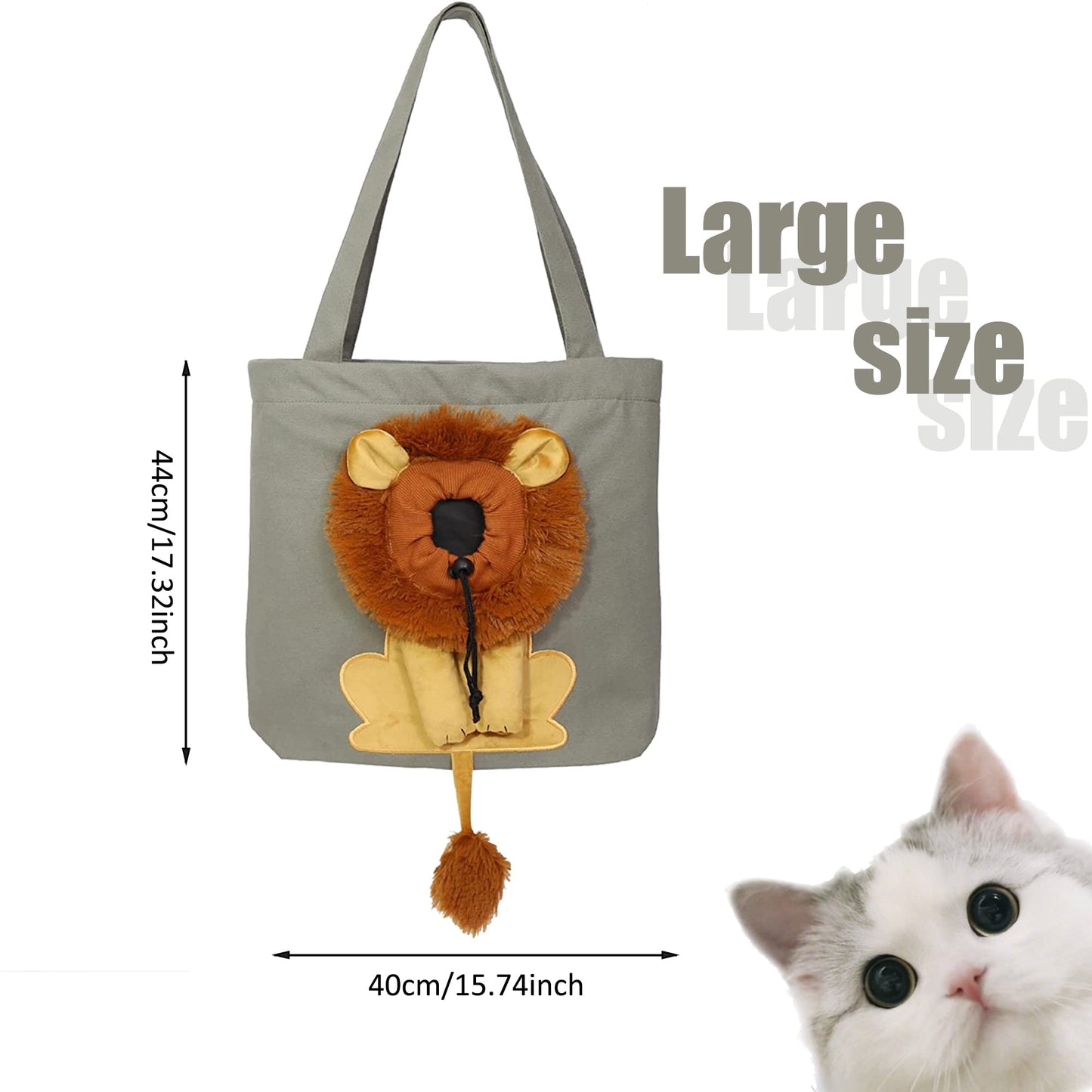 Lion-Shaped Show Head Pet Canvas Shaped Shoulder Bag