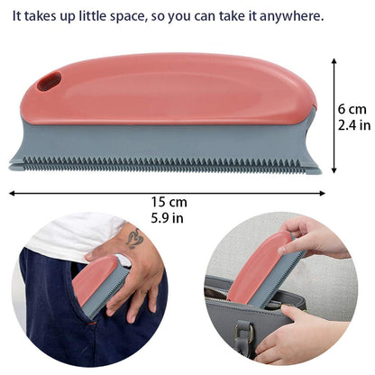 Pet Hair Remover Brush, Red Pet Hair Detailer with Comfortable Handle, Efficient Dog & Cat Hair Remover