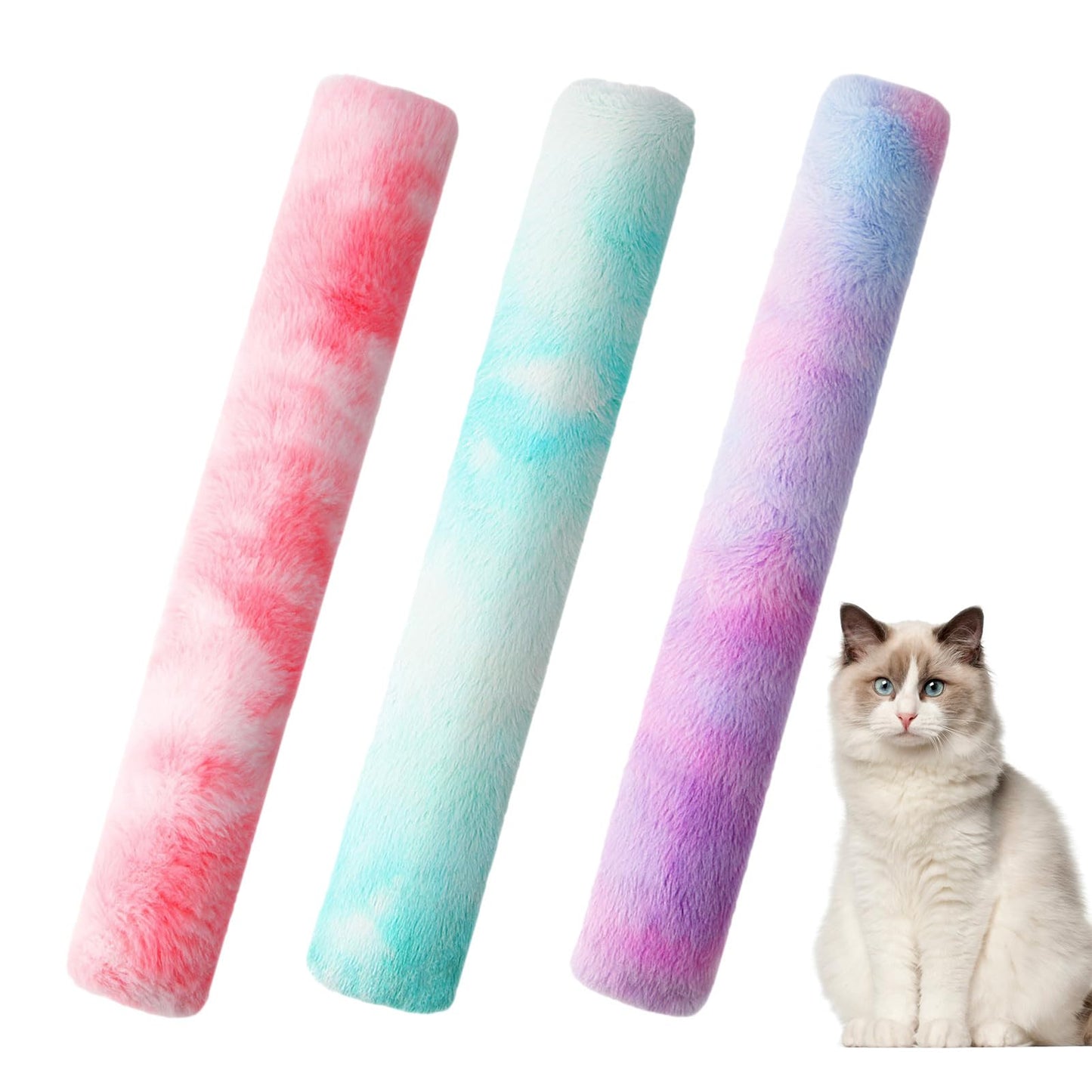 3pcs Catnip Interactive Cat Kicker Toy, Soft Durable Plush Fabric Kick Sticks, Cat Chew Pillow