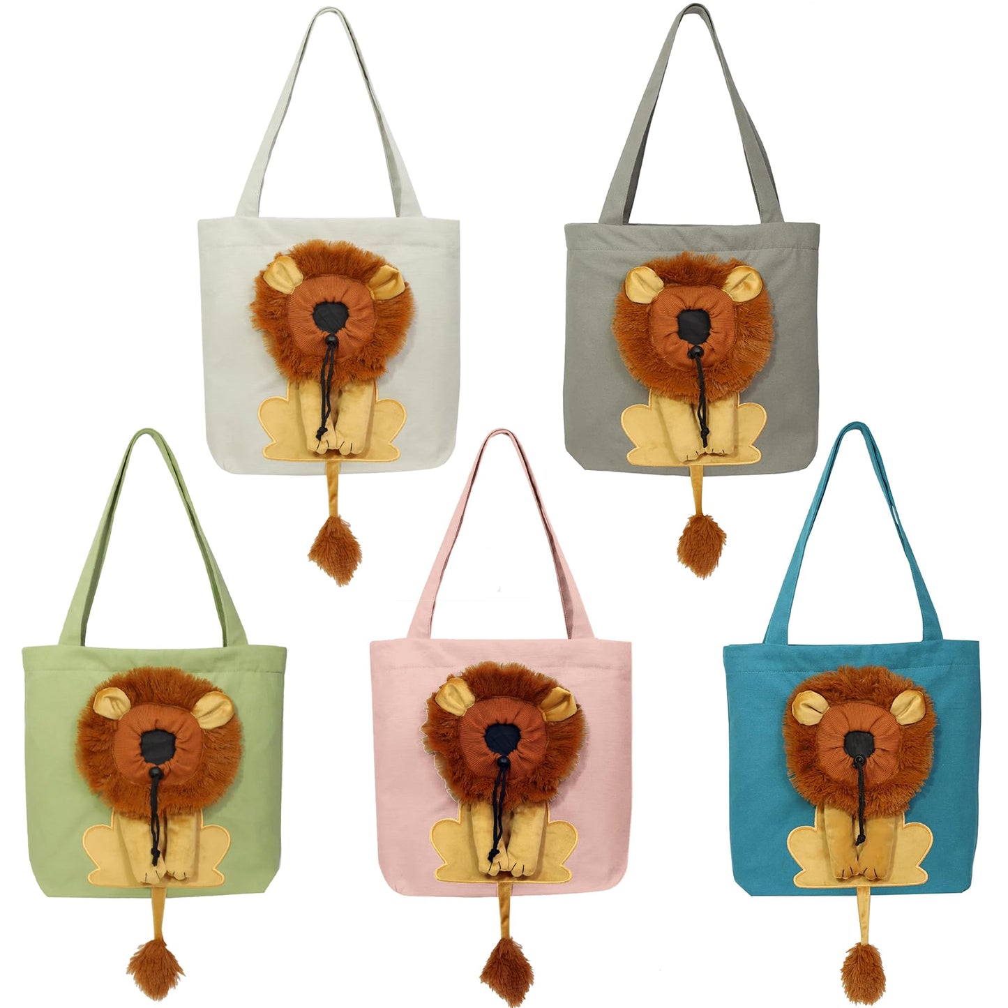 Lion-Shaped Show Head Pet Canvas Shaped Shoulder Bag