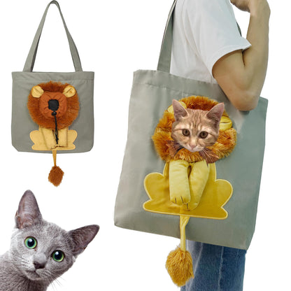 Lion-Shaped Show Head Pet Canvas Shaped Shoulder Bag