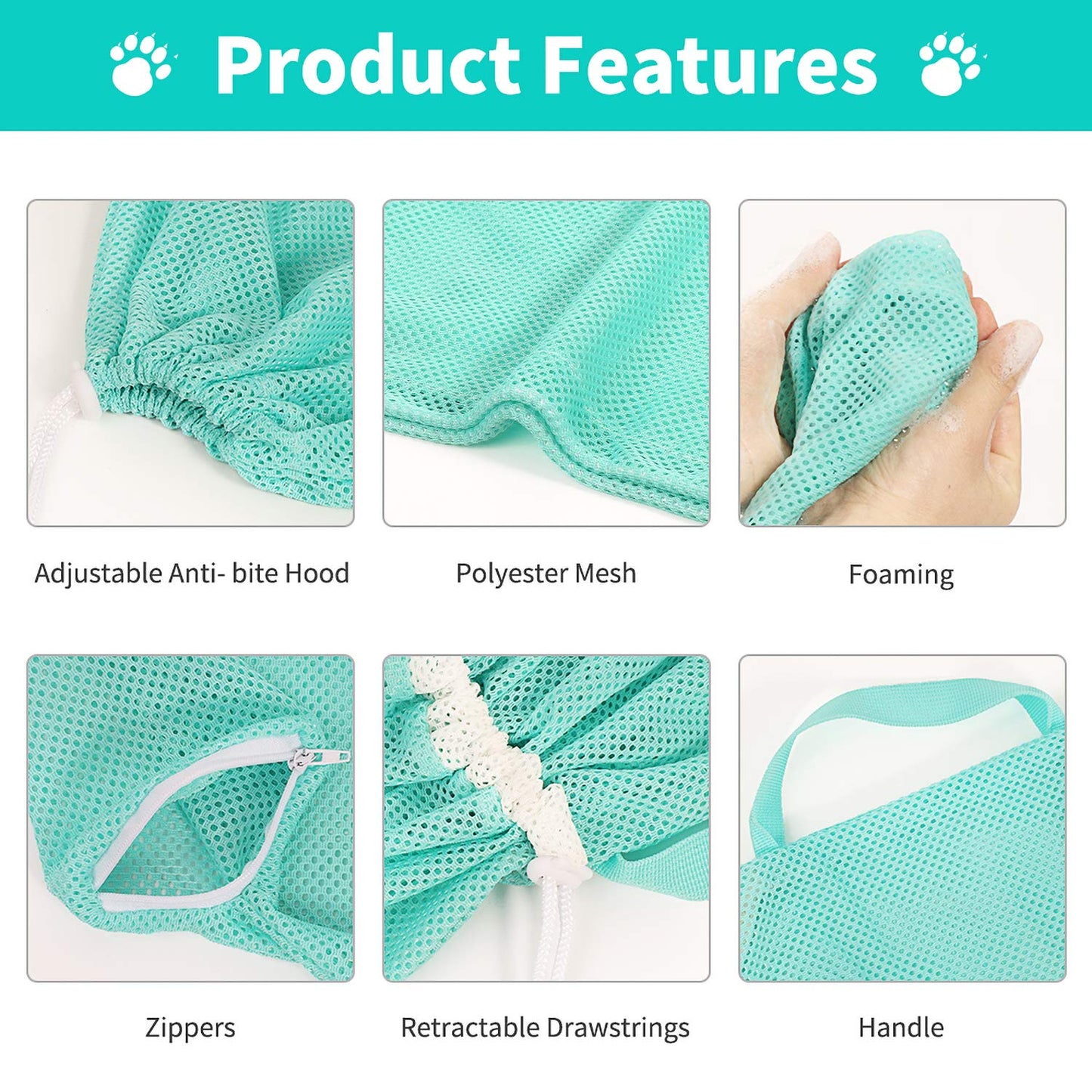 Cat Bathing Grooming Bag, Anti-Bite and Anti-Scratch for Bathing, Nail Trimming, Medicine Taking, Injection