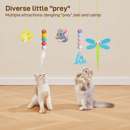 Interactive Cat Feather Toys, Hanging Cat Toys(5 Pcs)